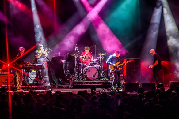 Pavement, playing at the Tent Pole Festival at Mount Duneed.