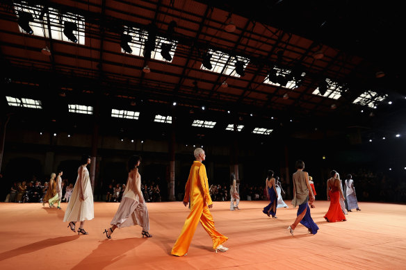 Models walk the runway during the Bianca Spender show at last year’s Australian Fashion Week.