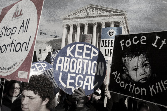 A March for Life saw pro-life and pro-choice supporters voicing their views on the 31st anniversary of Roe v Wade outside the Supreme Court in 2004.
