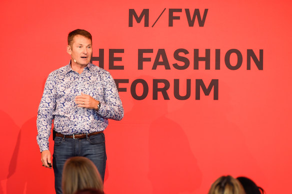 Futurist Doug Stephens, AKA the Retail Prophet, speaking at Melbourne Fashion Week.