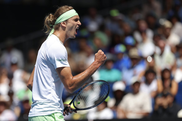 Alaxander Zverev won in a fifth set tie-breaker.