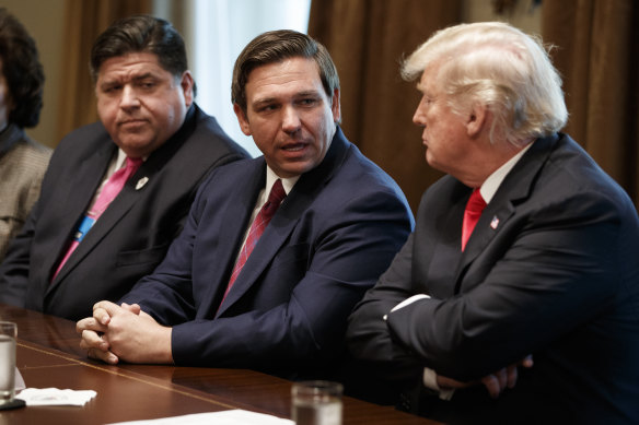 Ron DeSantis with then-president Donald Trump at the White House in 2018.