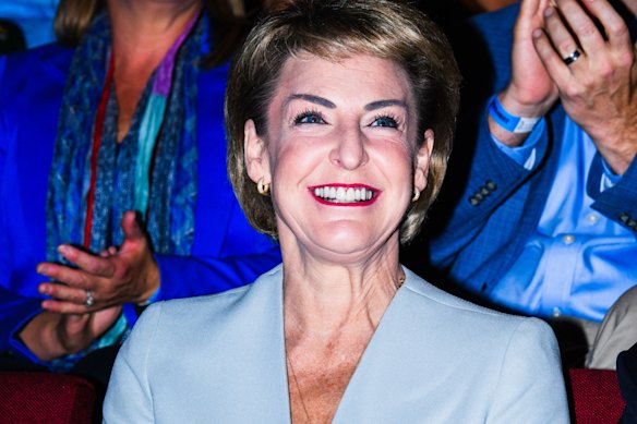 Shadow attorney-general Michaelia Cash, pictured at the Liberal Party campaign launch on Sunday, has written to the Australian Electoral Commission to ask if the Community Independents Project breached electoral law.
