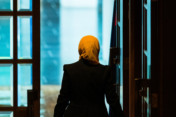 Former Labor senator Fatima Payman leaves the Senate after her first time sitting on the crossbench.