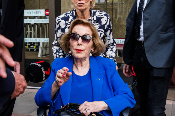 Ita Buttrose leaves the Federal Court building in Sydney after giving evidence on February 11.