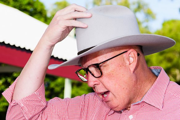 Peter Dutton hanging loose in Ipswich, Queensland.