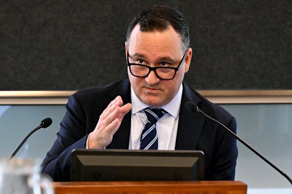 CPB general manager Vince Sanfilippo at the Commission of Inquiry into the CFMEU and Misconduct in the Construction Industry in Brisbane.