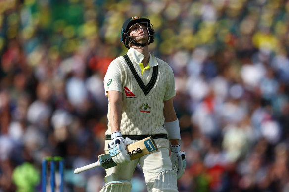 Steve Smith after his dismissal for 71.