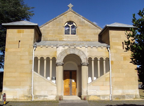 James Blackburn’s romanesque church at Pontville, Tasmania is surprisingly omitted from Davina Jackson’s history of Australian architecture.