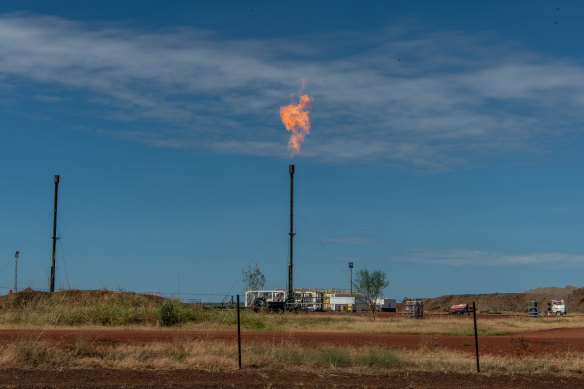 An exploratory gas well on Tanumburini Station in the Northern Territory’s Beetaloo Basin.