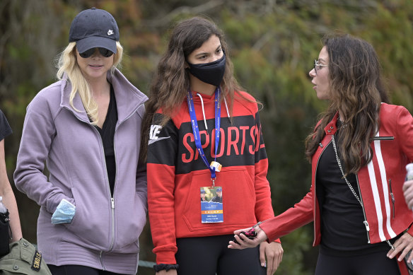Tiger Woods’ former wife Elin Nordegren (left), daughter Sam Alexis (centre) and Herman during the final round of Orlando’s PNC Championship in December 2020.