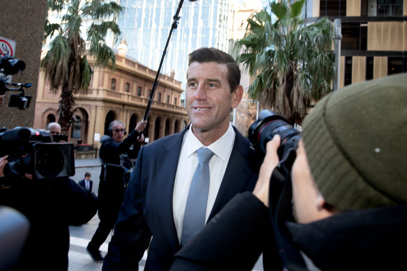 Ben Roberts-Smith walks into Federal Court in June 2021.