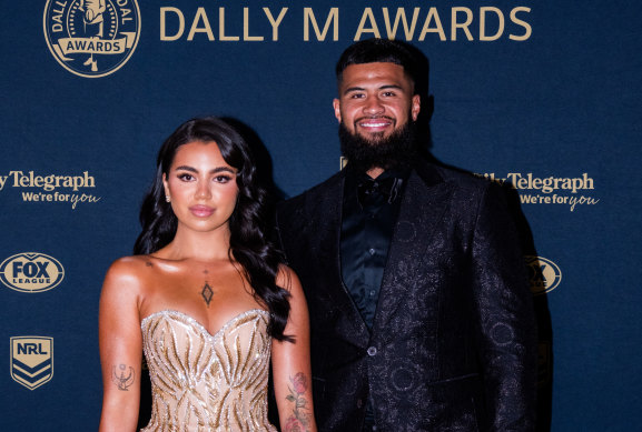 Payne Haas and his partner Leilani Mohenoa.