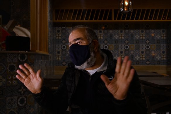 Frank’s Lebanese Restaurant owner Frank Abdo says is determined to say open throughout the lockdown if he can.