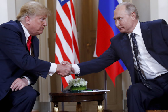 US President Donald Trump and his Russian counterpart Vladimir Putin in Finland in 2018.