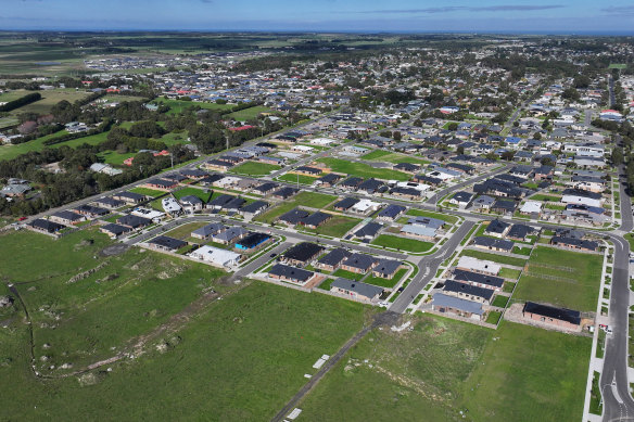 The Wonthaggi housing estate where some properties are subject to a retrospectively applied environmental overlay. 