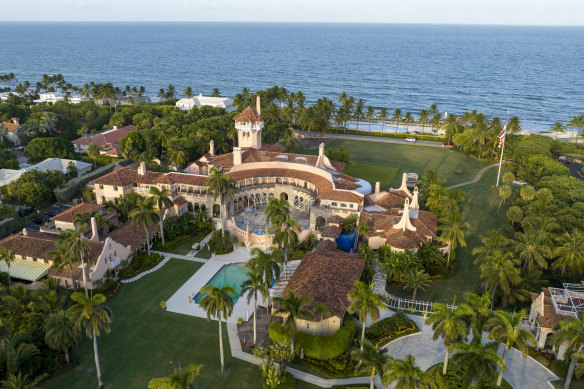 An aerial view of President Donald Trump’s Mar-a-Lago estate is pictured in Palm Beach, Florida.