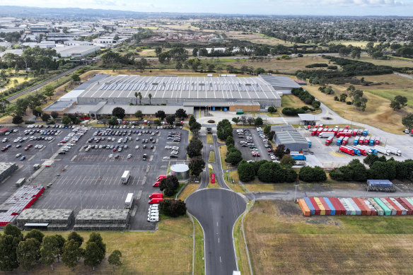 Australia Post’s enormous South Dandenong distribution centre. The postal carrier is concerned about safety for its workers when a level crossing is removed by the Victorian government.