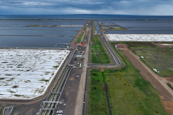 The Western Treatment Plant processes waste naturally, in a series of lagoons, before meeting the bay. 