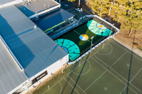 The new Sam Kerr x FC Future football pitch in Lidcombe.