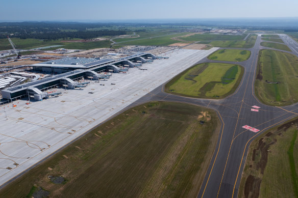 Western Sydney Airport is due to open to passenger flights late next year.