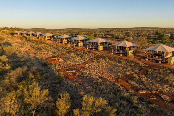 Glamping tents at Kings Creek Station, near Kings Canyon.