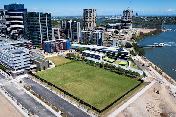 The oval at 9 Burroway Road, Wentworth Point, has been completed ahead of the rest of the development.
