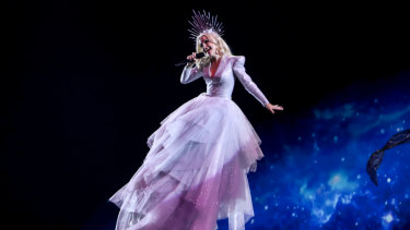 Australia's Kate Miller-Heidke on stage for the first rehearsal of the 2019 Eurovision Song Contest in Tel Aviv, Israel. 