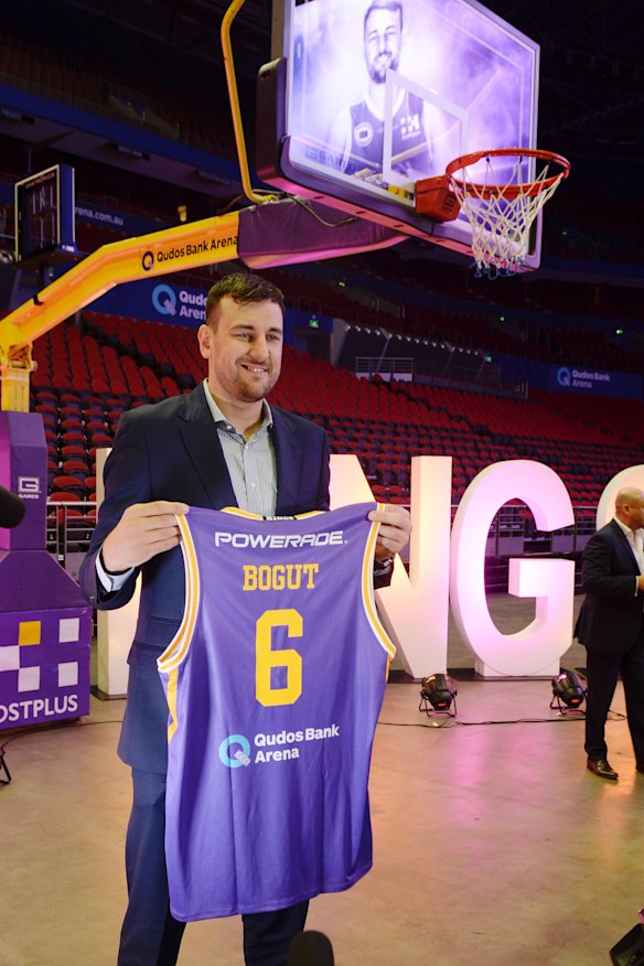 Six shooter: Andrew Bogut brings a breath of fresh air to the Australian game.