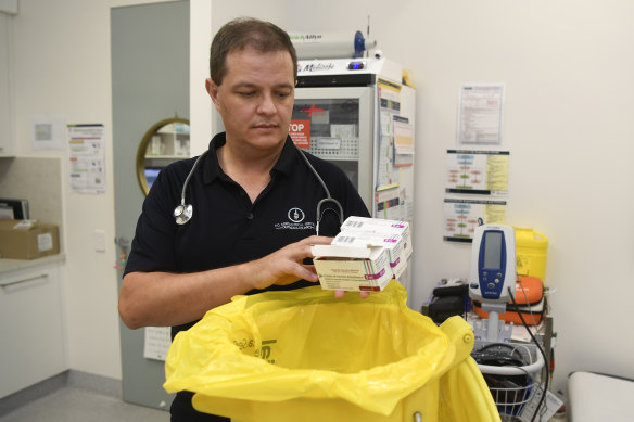 Dr Michael Clements in Townsville, who recently had to throw away unused AstraZeneca vaccines for lack of interest.