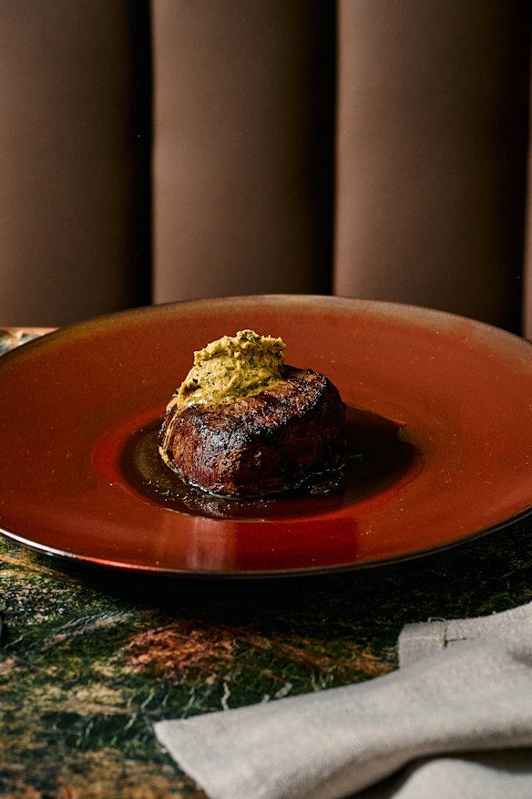 Wagyu eye fillet with cafe de Paris butter.