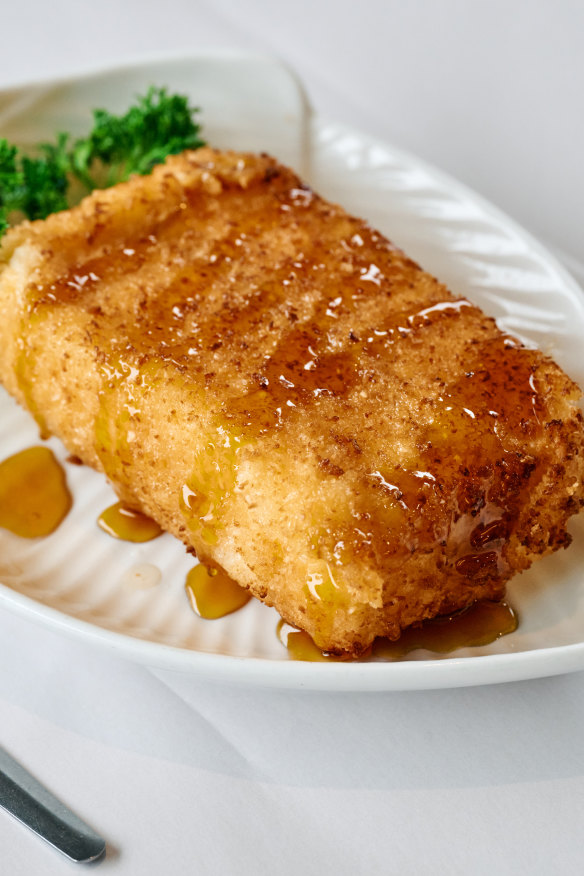 Deep fried ice cream with honey.