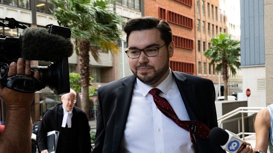 Bruce Lehrmann outside the Federal Court in Sydney on December 15.