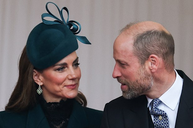 Catherine, Princess of Wales, and Prince William, Prince of Wales attend a welcome ceremony on the Royal Dais at Datchet Road during the State Visit of the Sultan Of Oman to the UK on October 20, 2026 in Windsor, England