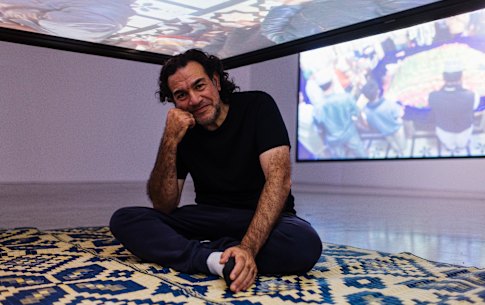 Artist Khaled Sabsabi at the Campbelltown Art Centre.