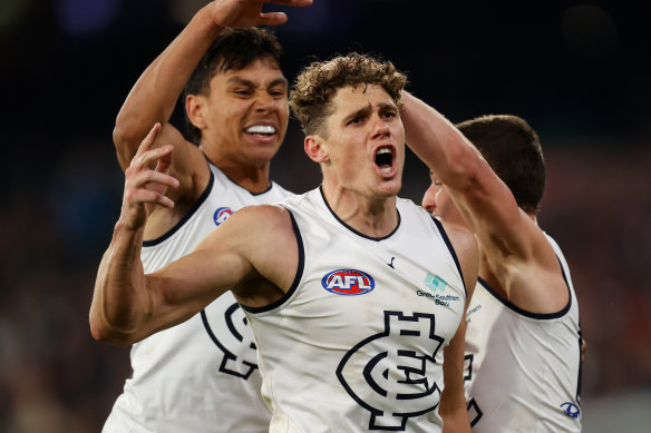 Charlie Curnow’s late goal had put the Blues in pole position for victory but they could not hang on