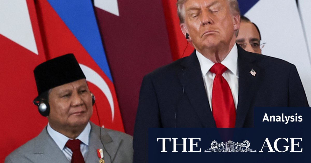 Beside Donald Trump, Indonesian President  Prabowo Subianto was in his happy place – at home it’s a different story