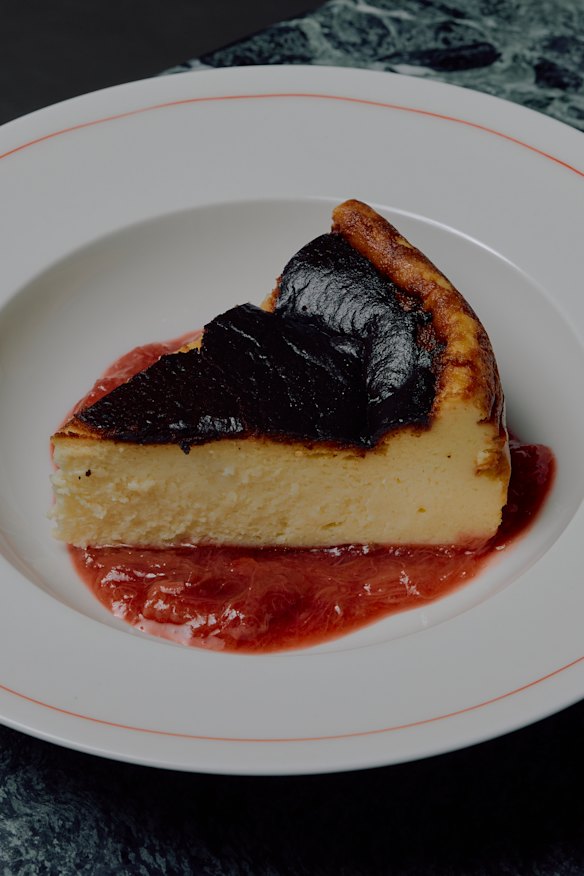 Sebastian’s burnt Basque cheesecake has crossed town to Caffe Amatrice.