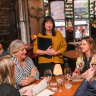 Jane Tschappeller looks after pre-theatre guests at Punch Lane restaurant on Little Bourke Street.