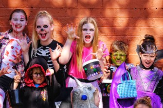 Frightful: Trick or treaters in Moonee Ponds.