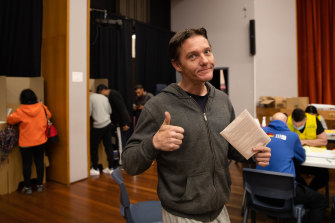 Michael Laing, who was homeless for 15 years, votes for the first time in a federal election.