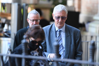 Bill Spedding (right) arrives at the NSW Supreme Court on Tuesday.