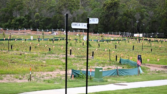 Vacant lots at the Covella estate in Greenbank, Brisbane.