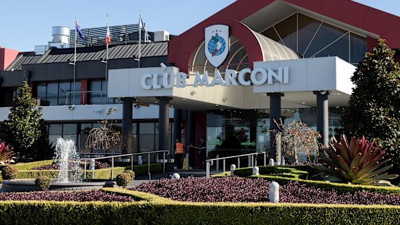 Club Marconi has set up a temporary gaming room near the entrance to the club.