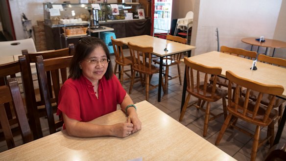 Indonesian restaurant manager Poppy Lais is trying to remain upbeat.