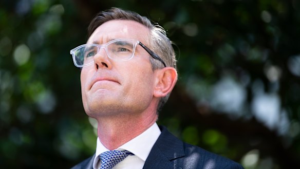 NSW Premier Dominic Perrottet at his extraordinary press conference on Thursday.