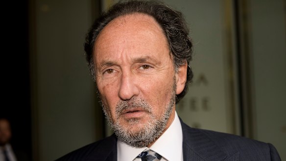 Mr Adler addresses the media outside the Downing Centre Court on Wednesday.