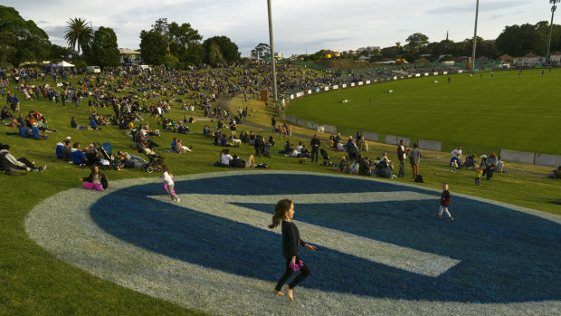 Raudonikis’ No. 7 was painted on the Henson Park hill on Saturday.