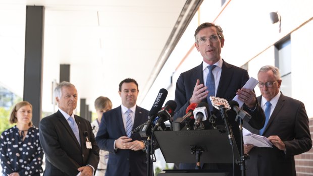 NSW Premier Dominic Perrottet at Nepean Hospital on Wednesday.