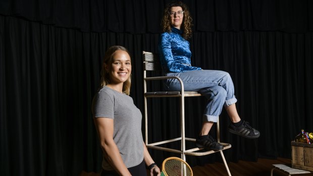 Creator and director of Sunshine Super Girl Andrea James (seated) and Tuuli Narkle, who plays Evonne Goolagong Cawley.